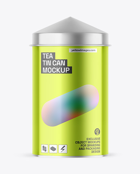 Metallic Tea Tin Can Mockup