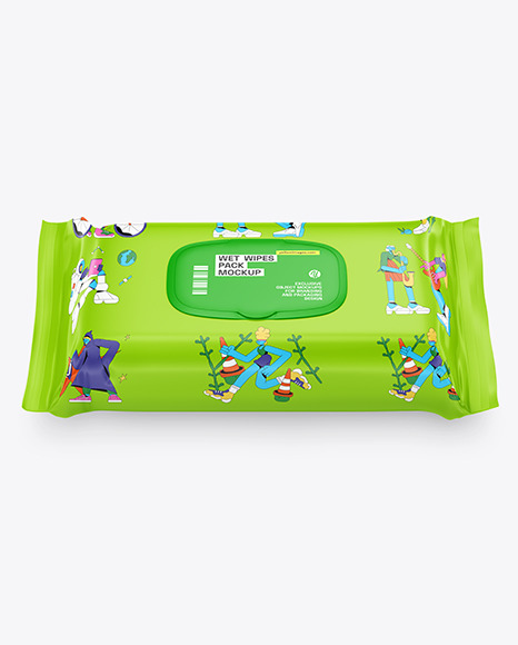 Wet Wipes Pack With Plastic Cap Mockup