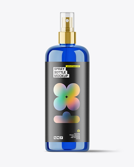 Blue Cosmetic Spray Bottle Mockup