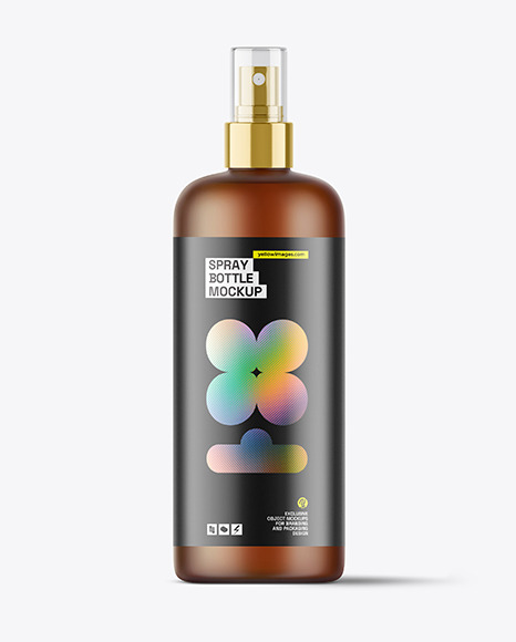 Frosted Amber Cosmetic Spray Bottle Mockup