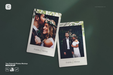 Two Polaroid Photos Mockup