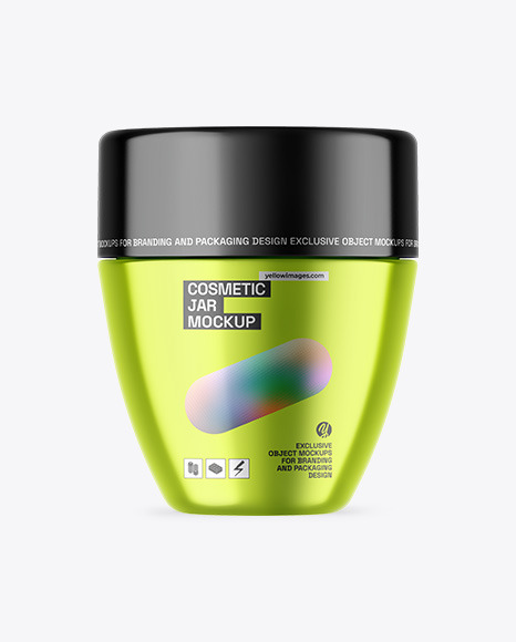 Metallic Cosmetic Jar Mockup