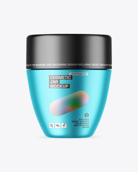 Matte Metallic Cosmetic Jar Mockup