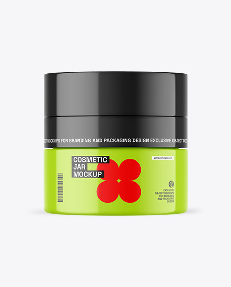 Glossy Cosmetic Jar Mockup