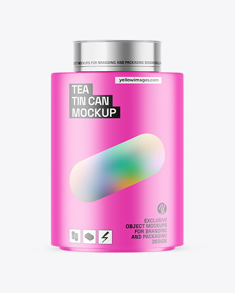Matte Tea Tin Can Mockup