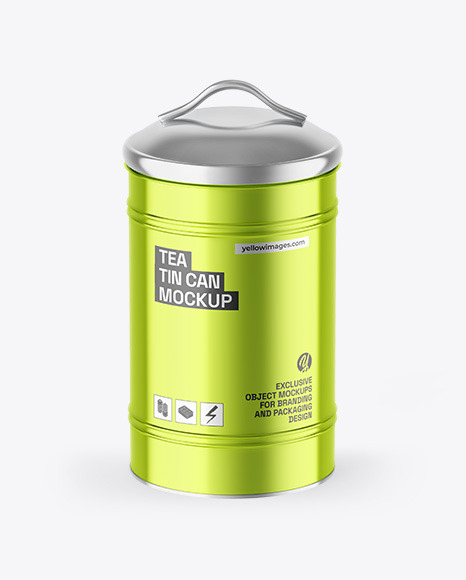 Metallic Tea Tin Can Mockup