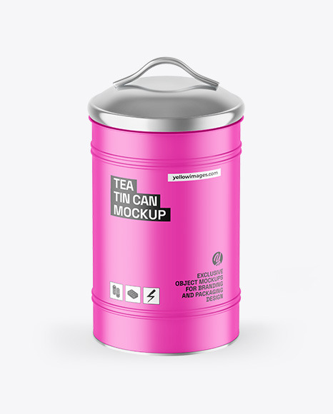 Matte Tea Tin Can Mockup