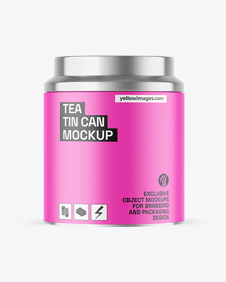 Matte Tea Tin Can Mockup