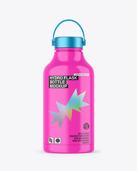 Glossy Hydro Flask Bottle Mockup