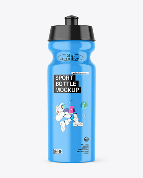Glossy Sport Bottle Mockup