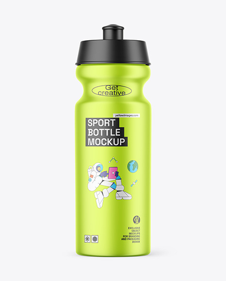 Metallic Sport Bottle Mockup