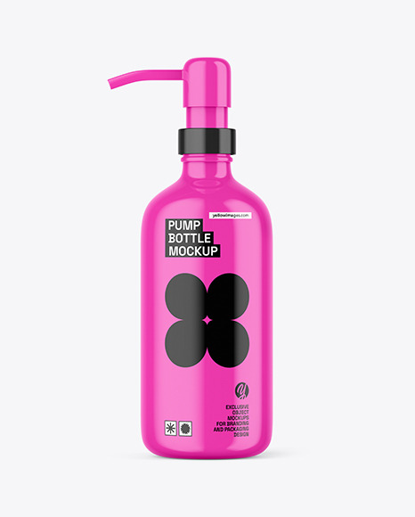 Glossy Pump Bottle Mockup