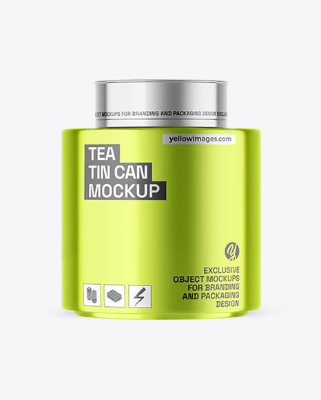 Metallic Tea Tin Can Mockup