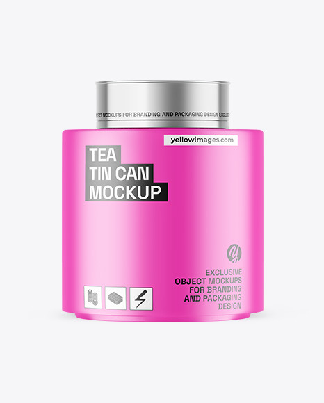 Matte Tea Tin Can Mockup