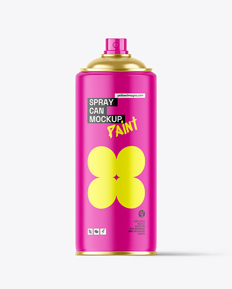 Matte Spray Paint Can Mockup