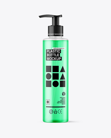 Frosted Color Liquid Cosmetic Bottle with Pump Mockup