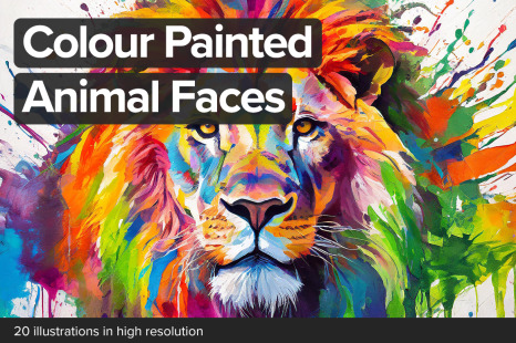 Colour Painted Animal Faces
