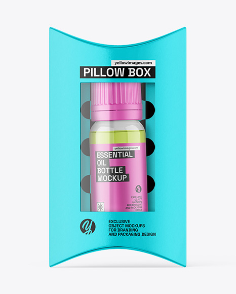 Paper Pillow Box w\ Bottle Mockup