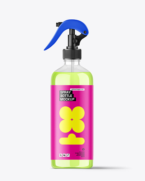 Clear Trigger Spray Bottle Mockup