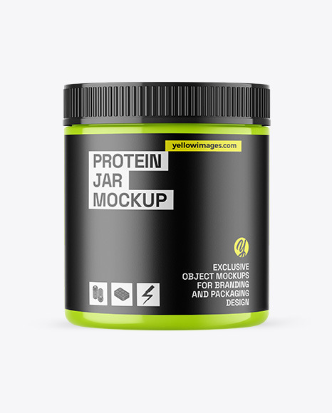 Glossy Protein Jar Mockup