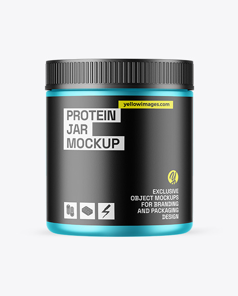 Matte Metallic Protein Jar Mockup