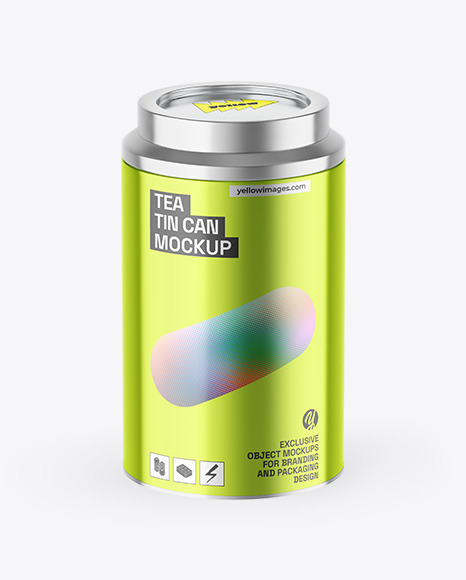 Metallic Tea Tin Can Mockup