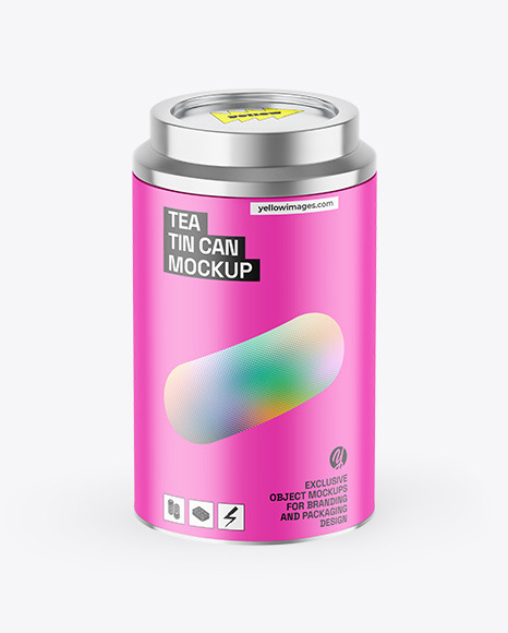 Matte Tea Tin Can Mockup