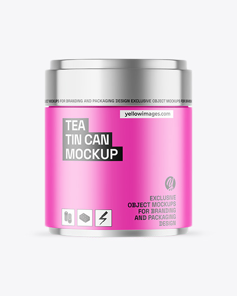 Matte Tea Tin Can Mockup