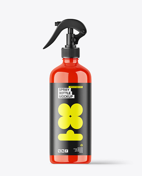 Glossy Trigger Spray Bottle Mockup