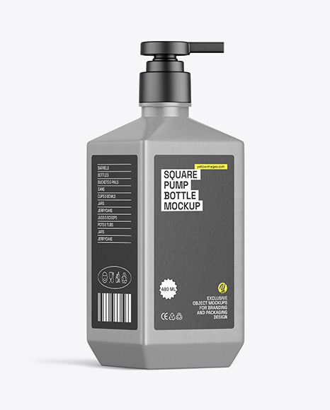 Square Pump Bottle Mockup