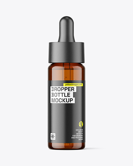 Amber Dropper Bottle Mockup