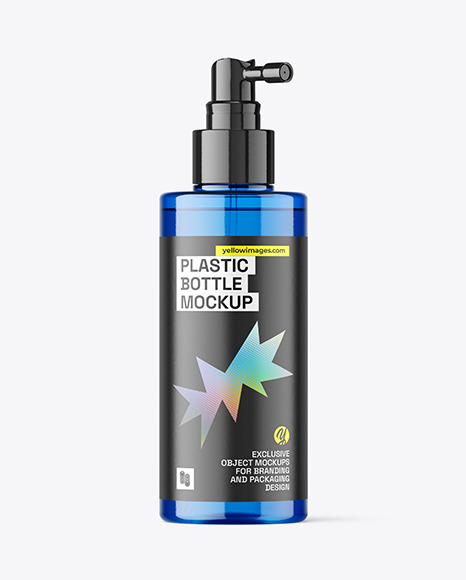 Blue Plastic Pump Bottle Mockup
