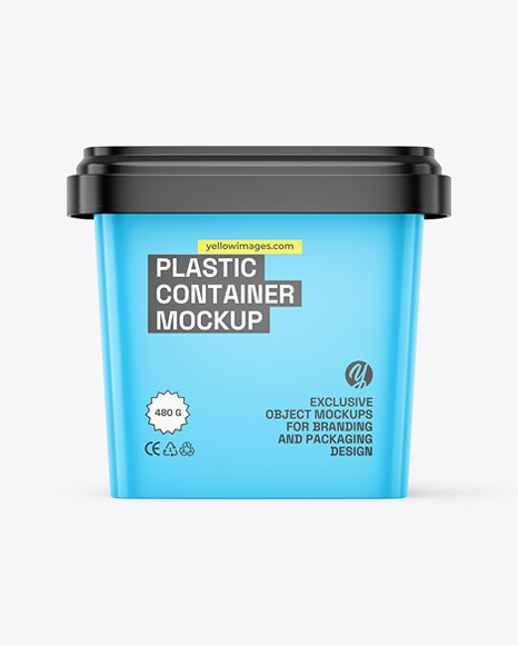 Glossy Plastic Food Container Mockup