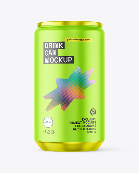 160ml Matte Drink Can Mockup