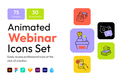 Animated Webinar Icon Set