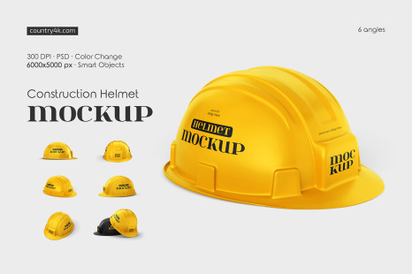 Construction Safety Helmet Mockup