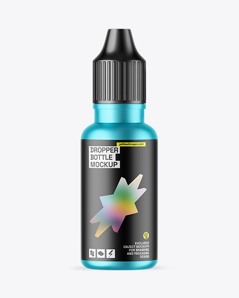 Matte Metallic Dropper Bottle Mockup