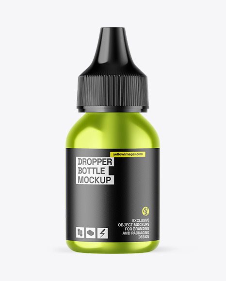 Metallic Dropper Bottle Mockup