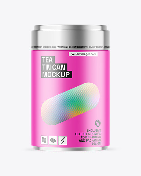 Matte Tea Tin Can Mockup