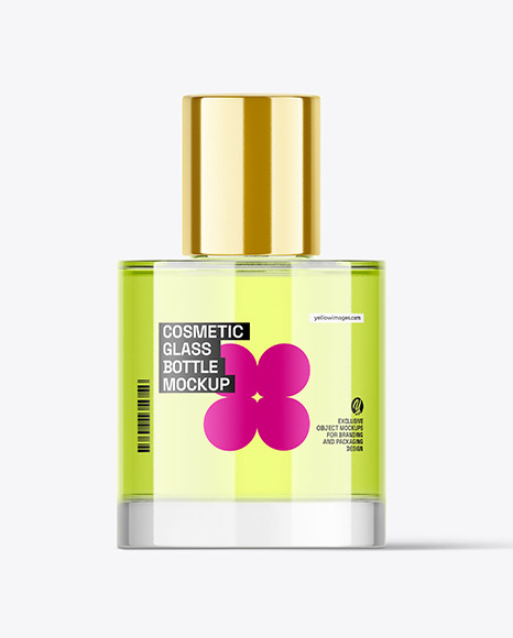 Clear Cosmetic Glass Bottle Mockup