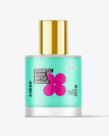 Frosted Glass Cosmetic Bottle Mockup