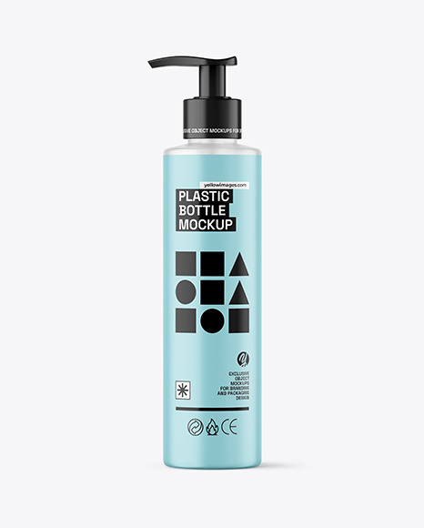 Frosted Liquid Soap Bottle with Pump Mockup