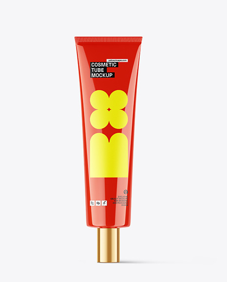 Glossy Cosmetic Tube Mockup