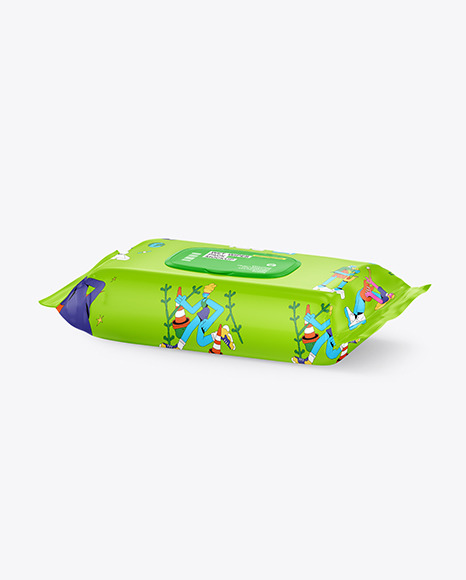 Wet Wipes Pack With Plastic Cap Mockup