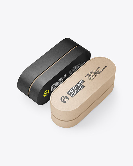 Two Kraft Paper Boxes Mockup