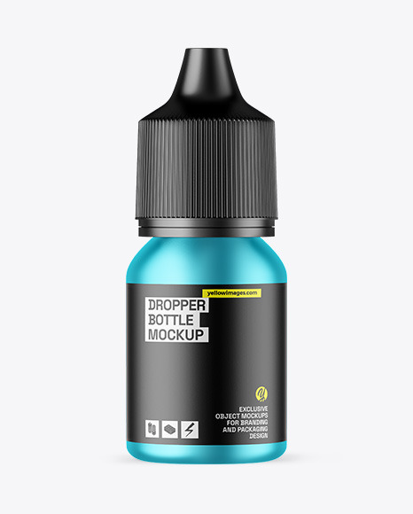 Matte Metallic Dropper Bottle Mockup