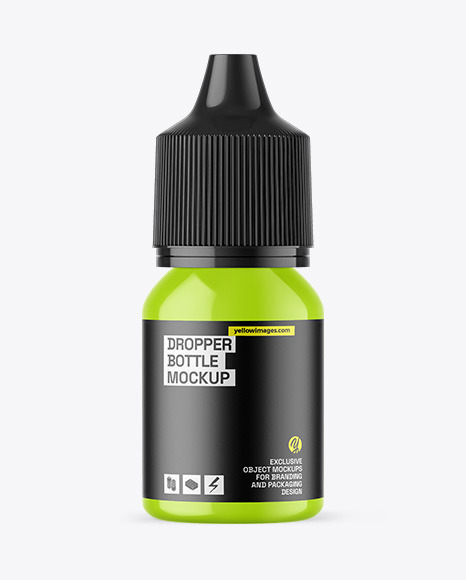 Glossy Dropper Bottle Mockup