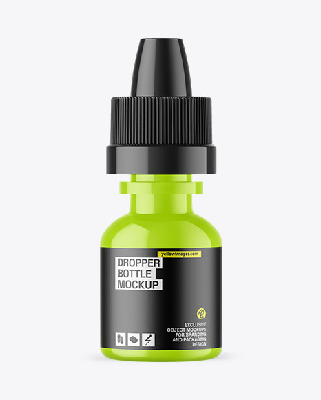 Glossy Dropper Bottle Mockup
