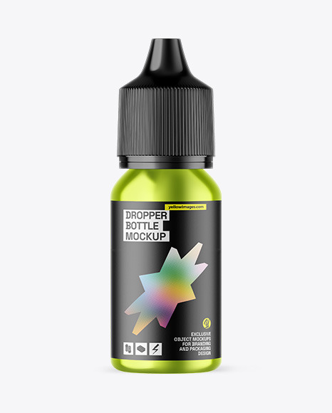 Metallic Dropper Bottle Mockup