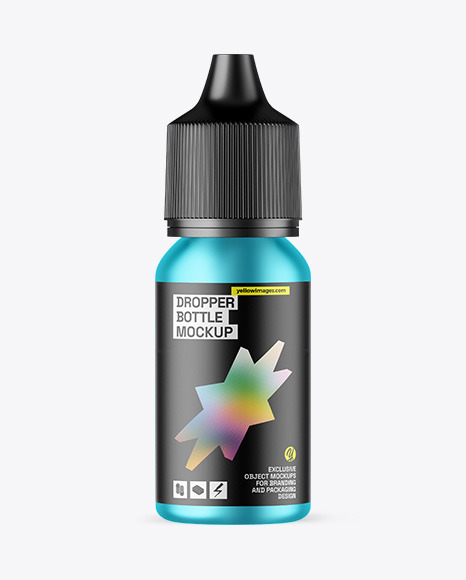 Matte Metallic Dropper Bottle Mockup